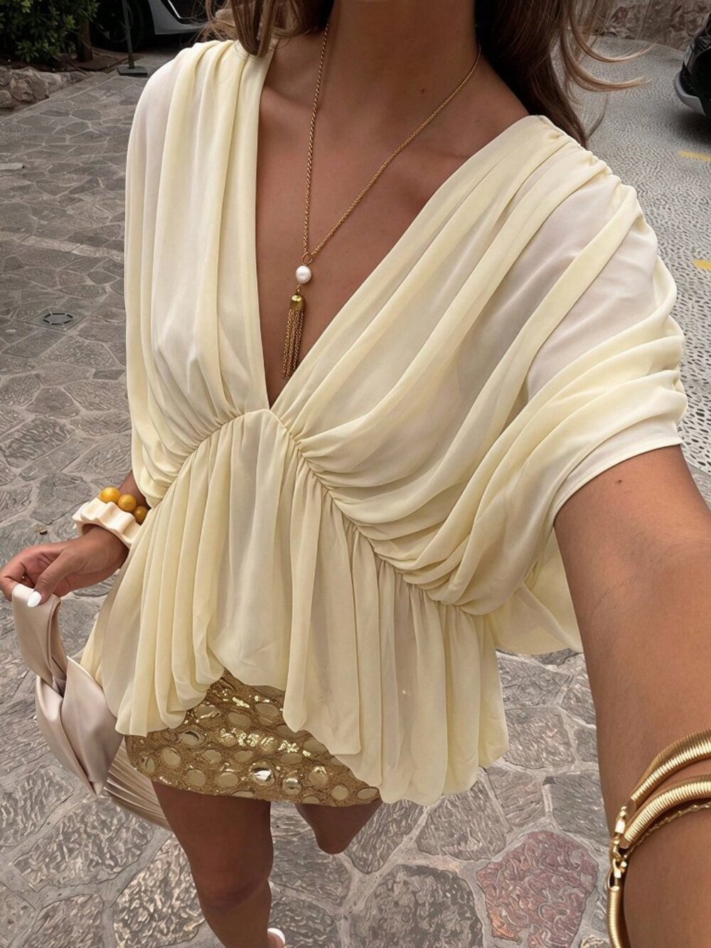 Apricot Casual Women's Tropical Vacation Woven Loose Fit Shirt Vacation